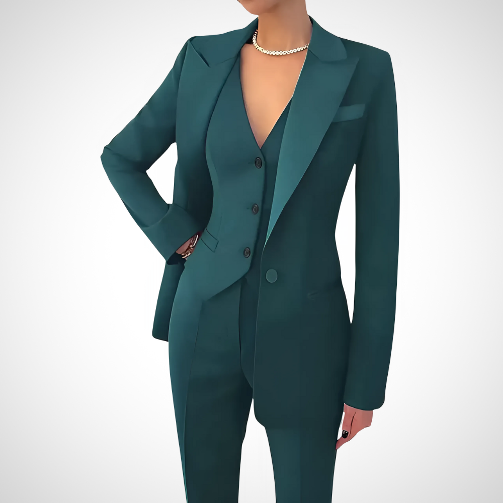 Damen Business Anzug Set 3-teilig – Blazer, Weste & Hose – Eleganter Büro- und Abend-Look