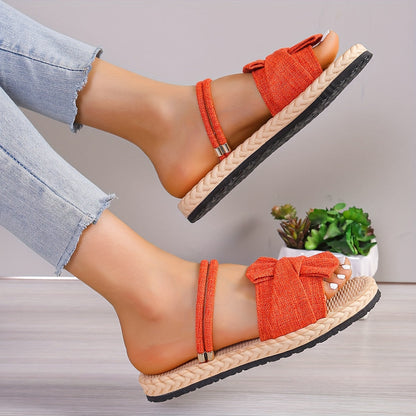 Damen Sommer Sandalen mit Schleife und Knöchelriemen – Modische Freizeitschuhe für Alltag und Urlaub