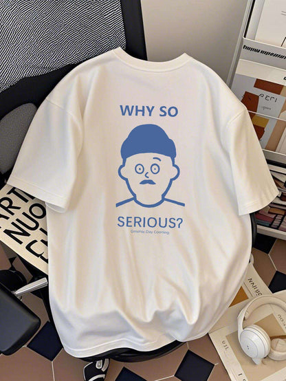Herren T-Shirt mit Print – Lockeres Streetwear mit „Why So Serious?“-Design