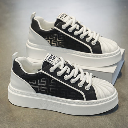 Herren Designer Plateau Sneaker mit modernem Muster – Streetstyle Freizeit