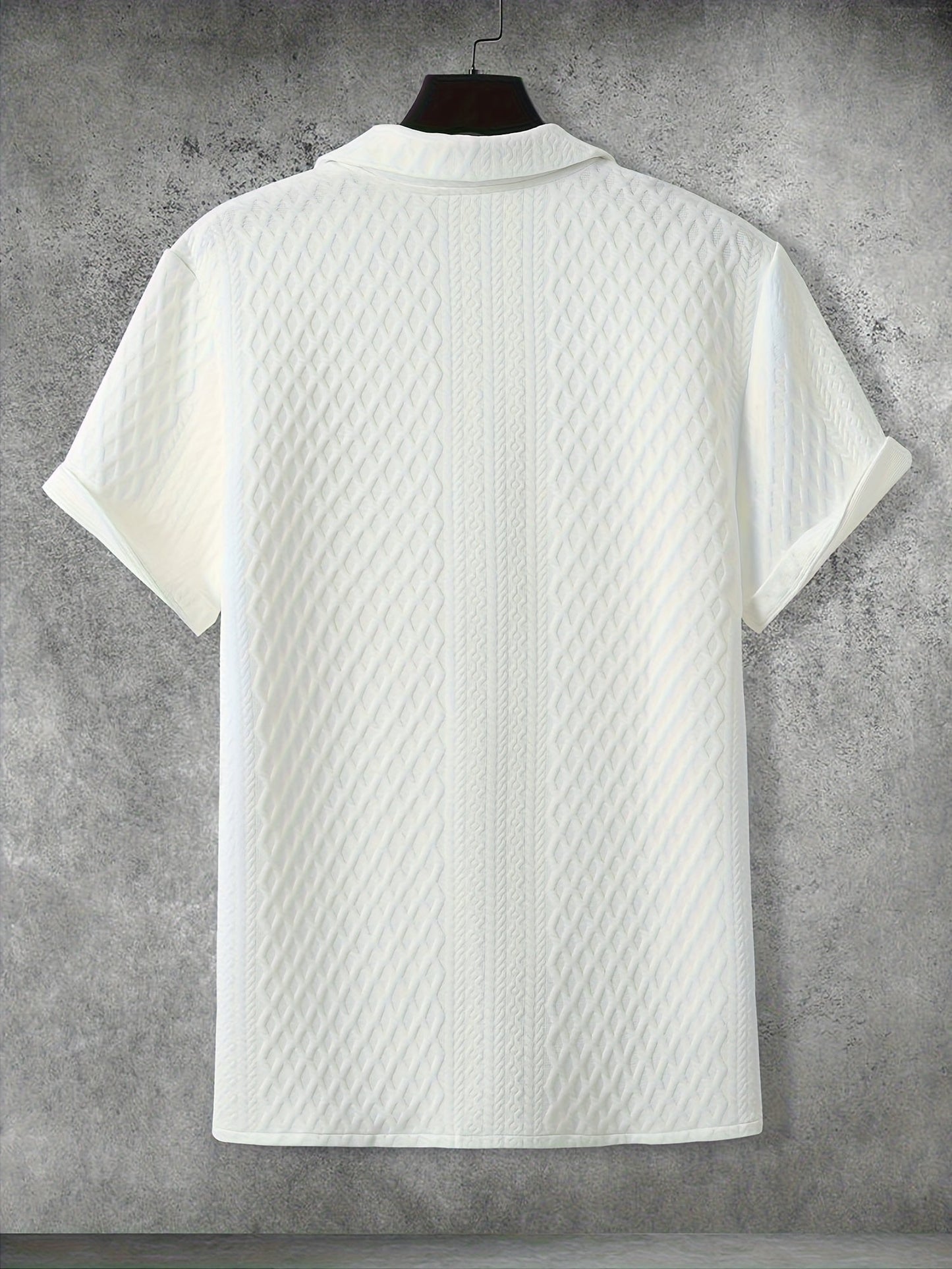 Herren Kurzarm Hemd mit Strukturmuster und Relax-Kragen – Stilvolles Freizeitshirt für moderne Looks