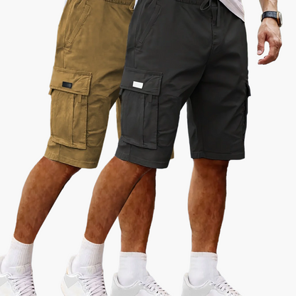 Herren Cargo Shorts 2er Pack – Bequeme Freizeit- und Outdoor-Bermuda mit Taschen