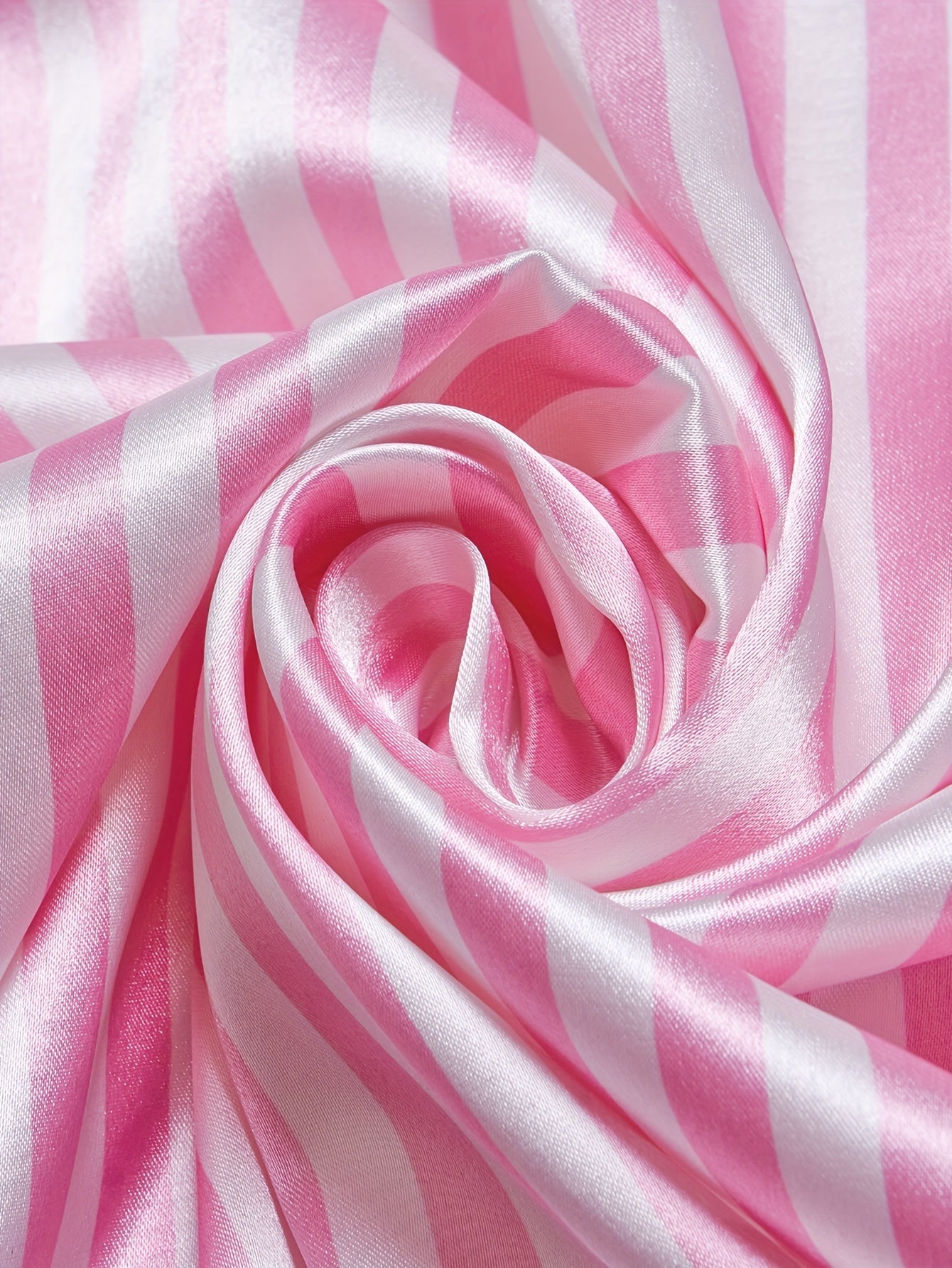 Damen Satin Pyjama Set mit Streifen, Kurzarm, Klassischer Schlafanzug für Frühling und Sommer