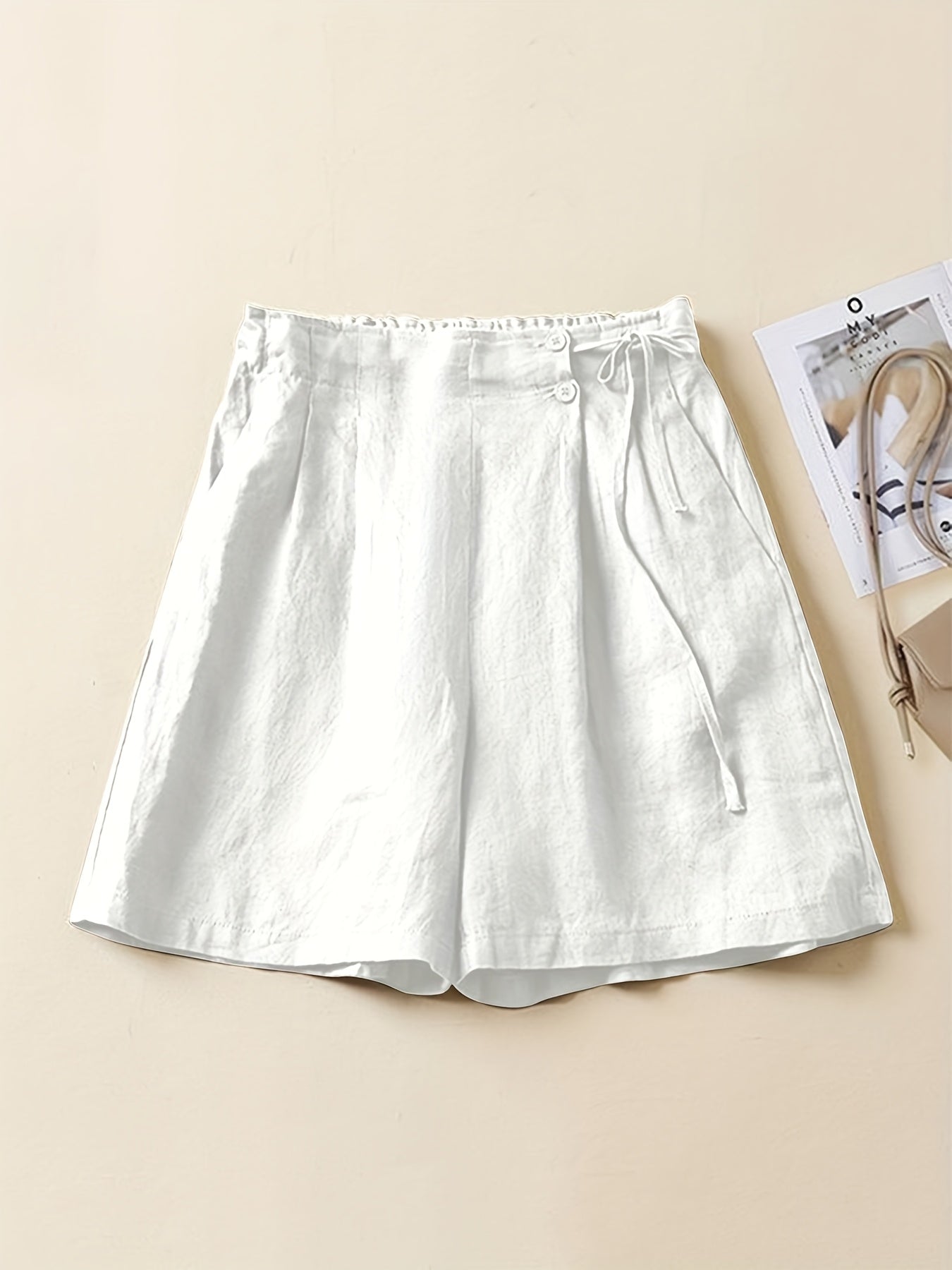 Damen Weite High-Waist Shorts im Casual-Look für Alltag und Freizeit