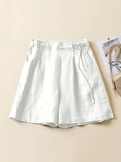 Damen Weite High-Waist Shorts im Casual-Look für Alltag und Freizeit