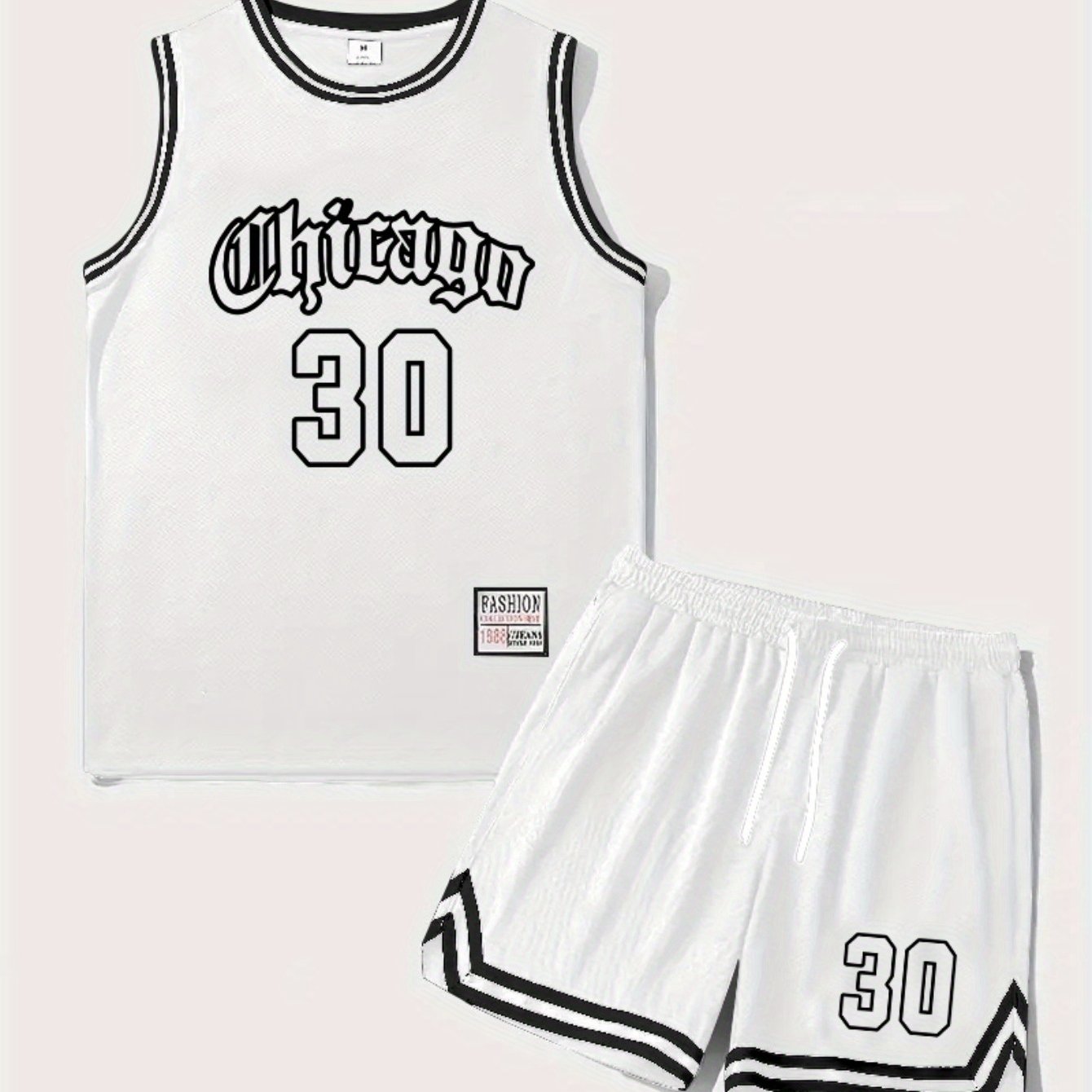 Herren Basketball Trainingsanzug Set – Sportliches Basketball Outfit mit Chicago 30 Print für Training und Freizeit