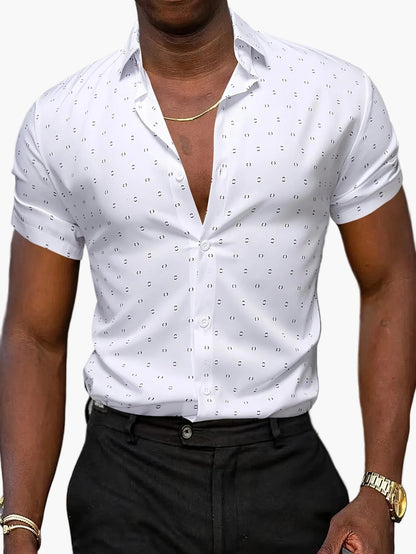Herren Kurzarm Business Hemd Modern Fit – Elegantes Freizeithemd mit dezentem Muster, ideal fürs Büro und festliche Anlässe