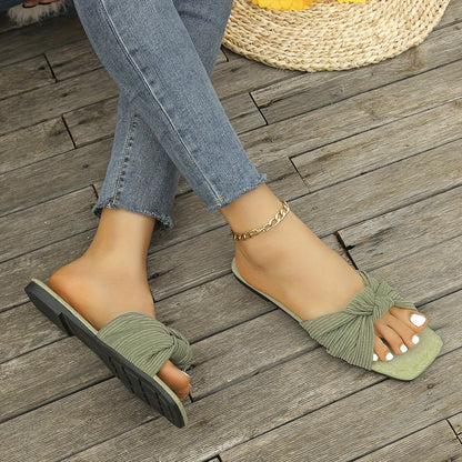 Damen Slip-On Sandalen mit Knoten-Design – Modische Sommerschuhe für Freizeit und Alltag