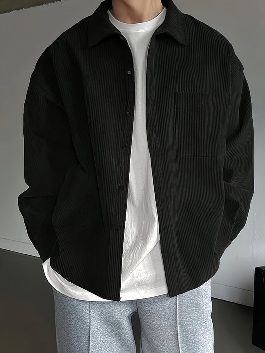 Herren Oversize Cordhemd – Lässiges Streetwear Hemd für Alltag & Freizeit