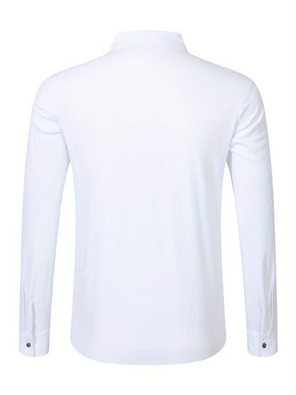 Herren Freizeit Leinenhemd – Langarm, Stilvoller Look für Alltag und Urlaub