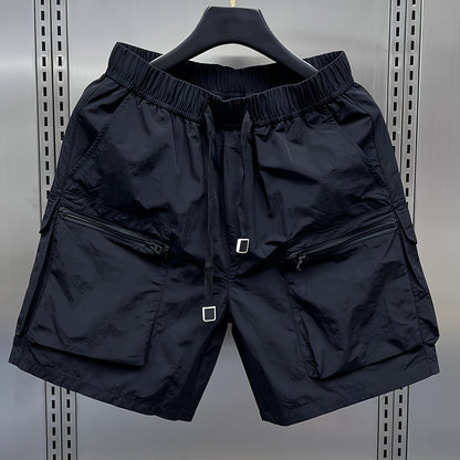 Herren Utility Cargo Shorts mit Reißverschlusstaschen – Funktionale Freizeitshorts für Outdoor & Urban Style