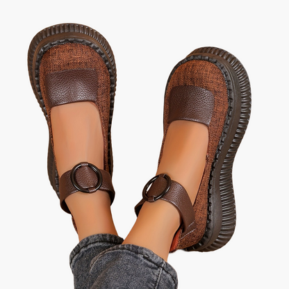 Damen Vintage Mary Jane Plateau-Schuhe für Alltag und Freizeit