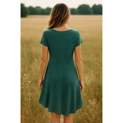 Damen Sommerkleid Freizeitkleid mit Punkten – Eleganter und Bequemer Look für Alltag & Urlaub