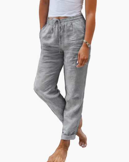Damen-Freizeithose mit elastischem Kordelzug-Bund