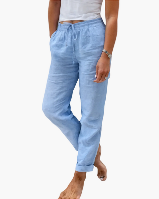 Damen-Freizeithose mit elastischem Kordelzug-Bund