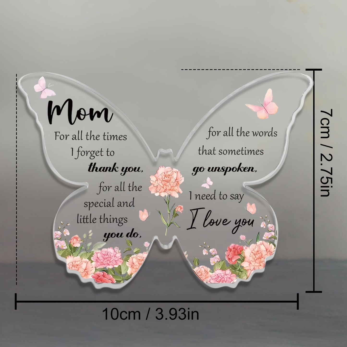 Schmetterling Acryl Deko – Muttertag Geschenk für Frauen – Vintage Stil, Dankbarkeit & Liebe, Tischdeko