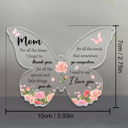 Schmetterling Acryl Deko – Muttertag Geschenk für Frauen – Vintage Stil, Dankbarkeit & Liebe, Tischdeko