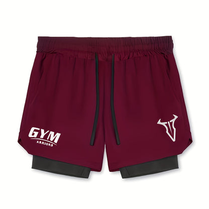 Herren Trainingsshorts mit 2-in-1-Design für Fitness und Sport