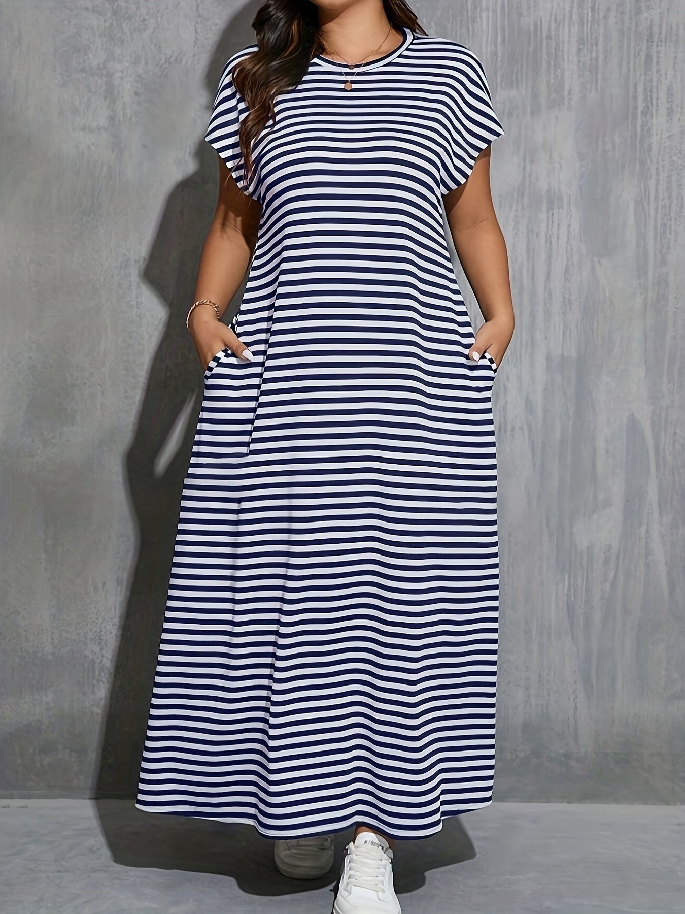 Damen Maxikleid mit Streifen – Lässiger Alltagsstil für Frühling und Sommer