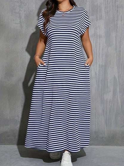 Damen Maxikleid mit Streifen – Lässiger Alltagsstil für Frühling und Sommer