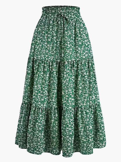 Damen Maxirock mit hoher Taille und Stufen-Design – Eleganter Freizeitrock für Frühling und Sommer