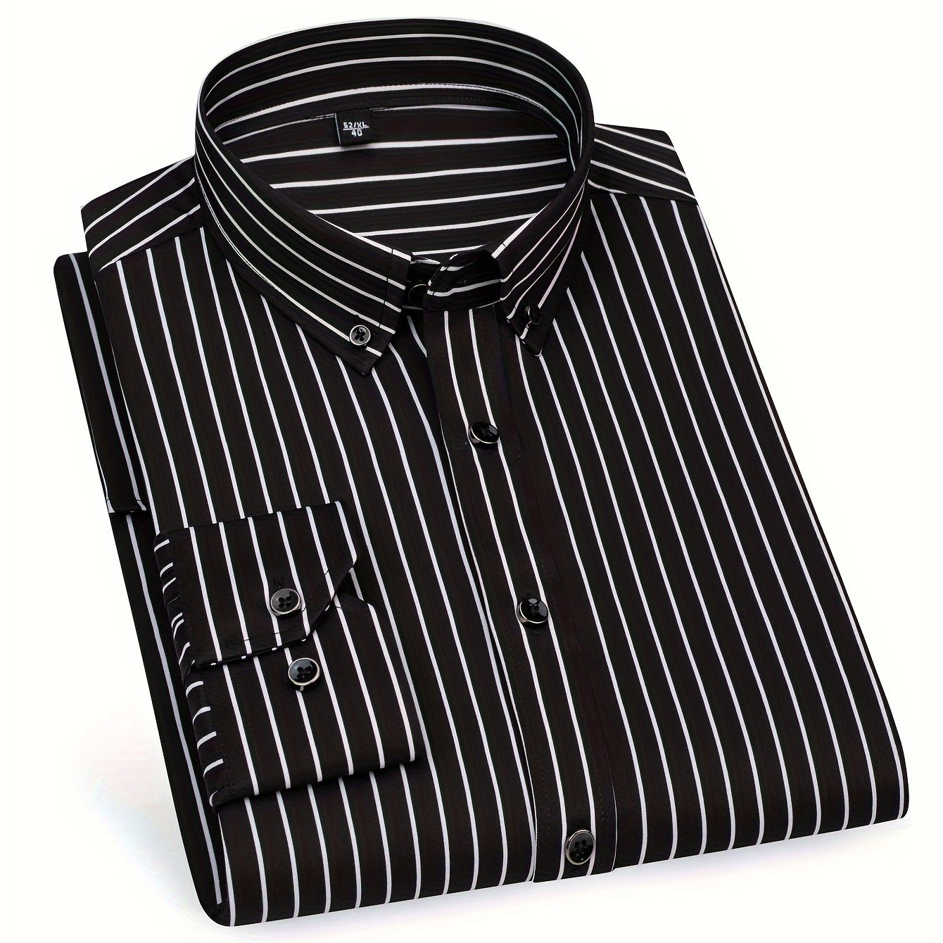 Herren Business-Freizeit Hemd mit modischen Streifen – Slim Fit, Langarm, Ideal für Büro und Alltag