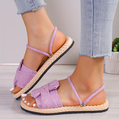 Damen Sommer Sandalen mit Schleife und Knöchelriemen – Modische Freizeitschuhe für Alltag und Urlaub