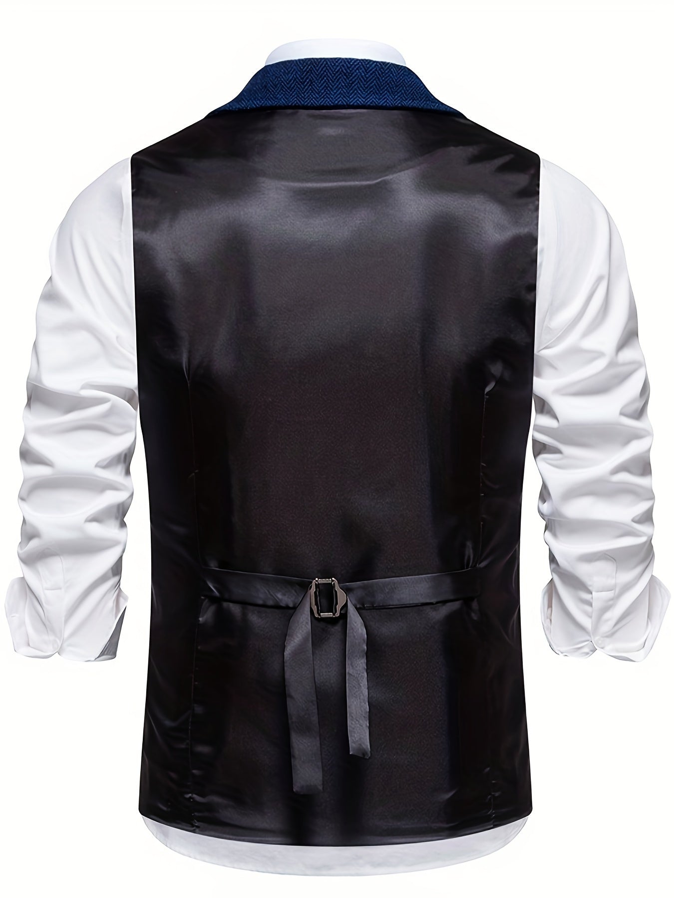 Herren Weste im Vintage-Stil mit Reverskragen und Taschenuhr-Kette