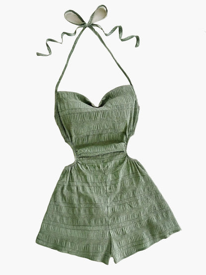 Damen Jumpsuit mit Neckholder und Cut-Outs – Modischer Einteiler für Urlaub & Sommer