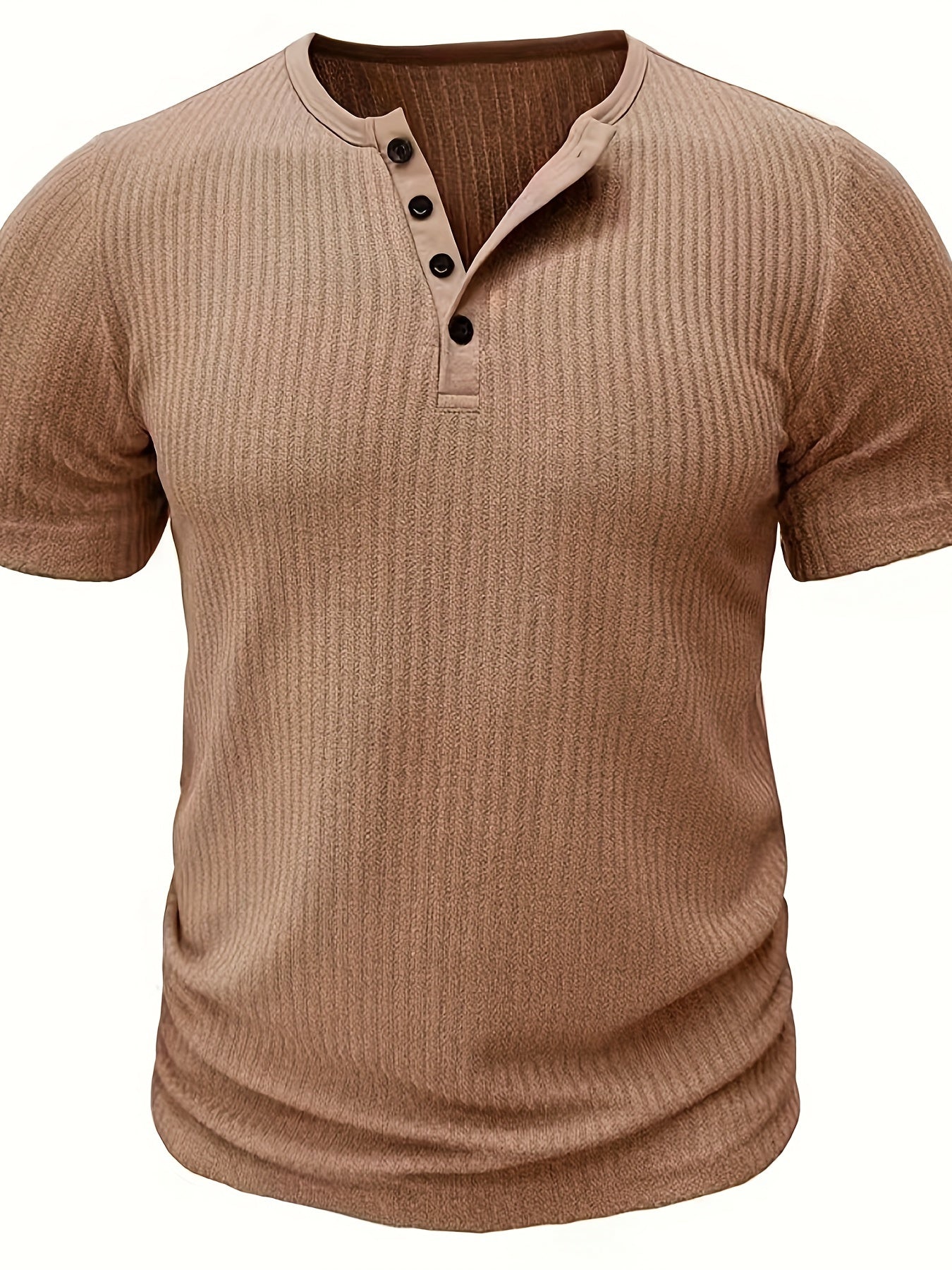 Herren Henley T-Shirt Kurzarm Gerippt Freizeitshirt – Stilvoll für Alltag und Freizeit