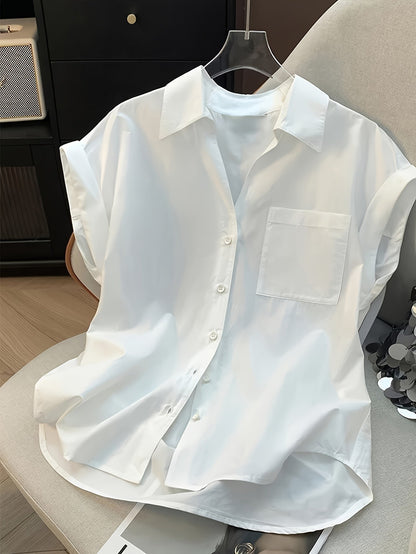 Damen Bluse Klassisch Ärmellos Modern Locker Business Freizeit