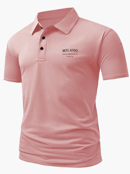 Herren Polohemd mit modernem Strukturmuster und klassischem Kragen – Stilvoll für Freizeit und Alltag