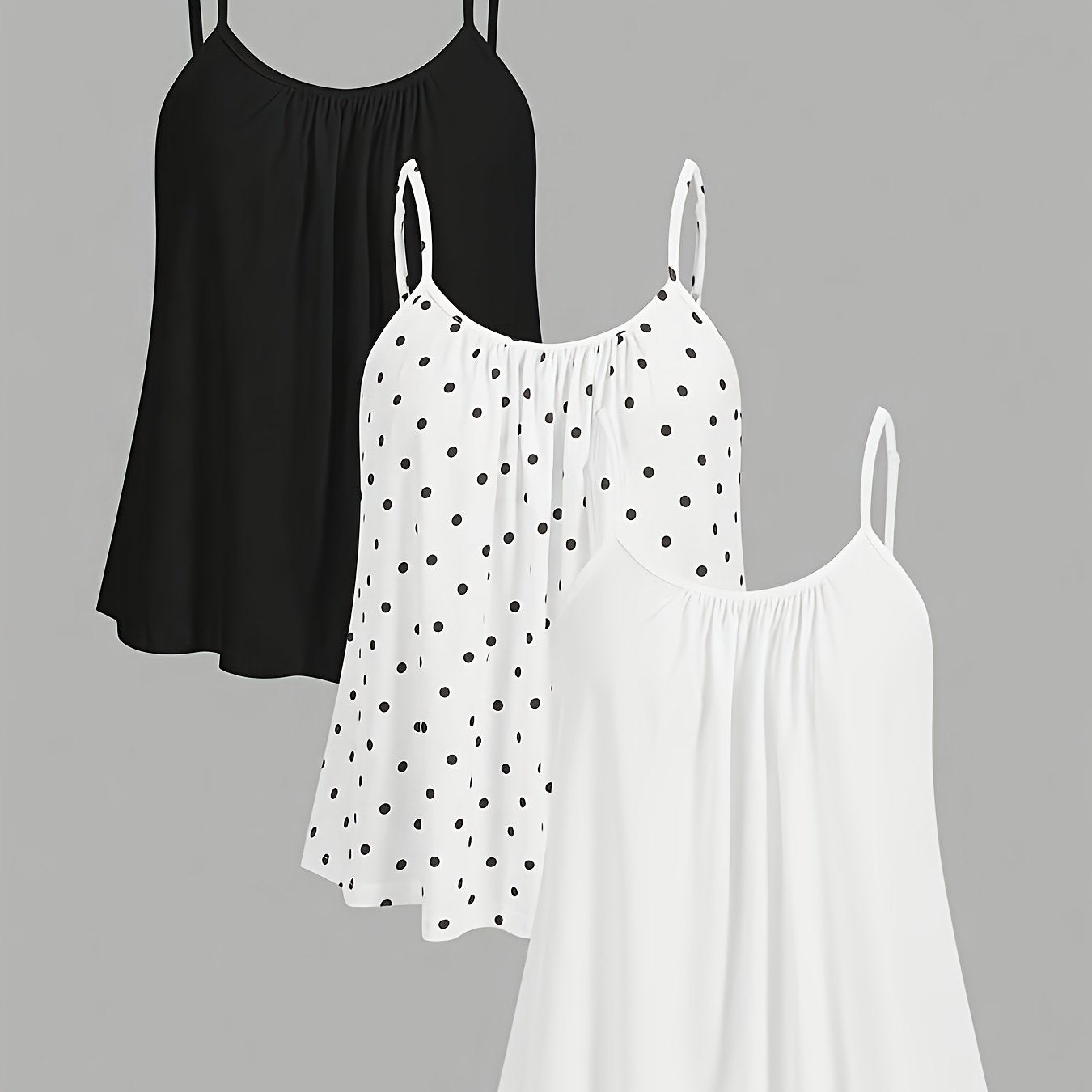 Damen Spaghettiträger Top Set – Locker geschnittene, elegante Basics für Alltag & Freizeit