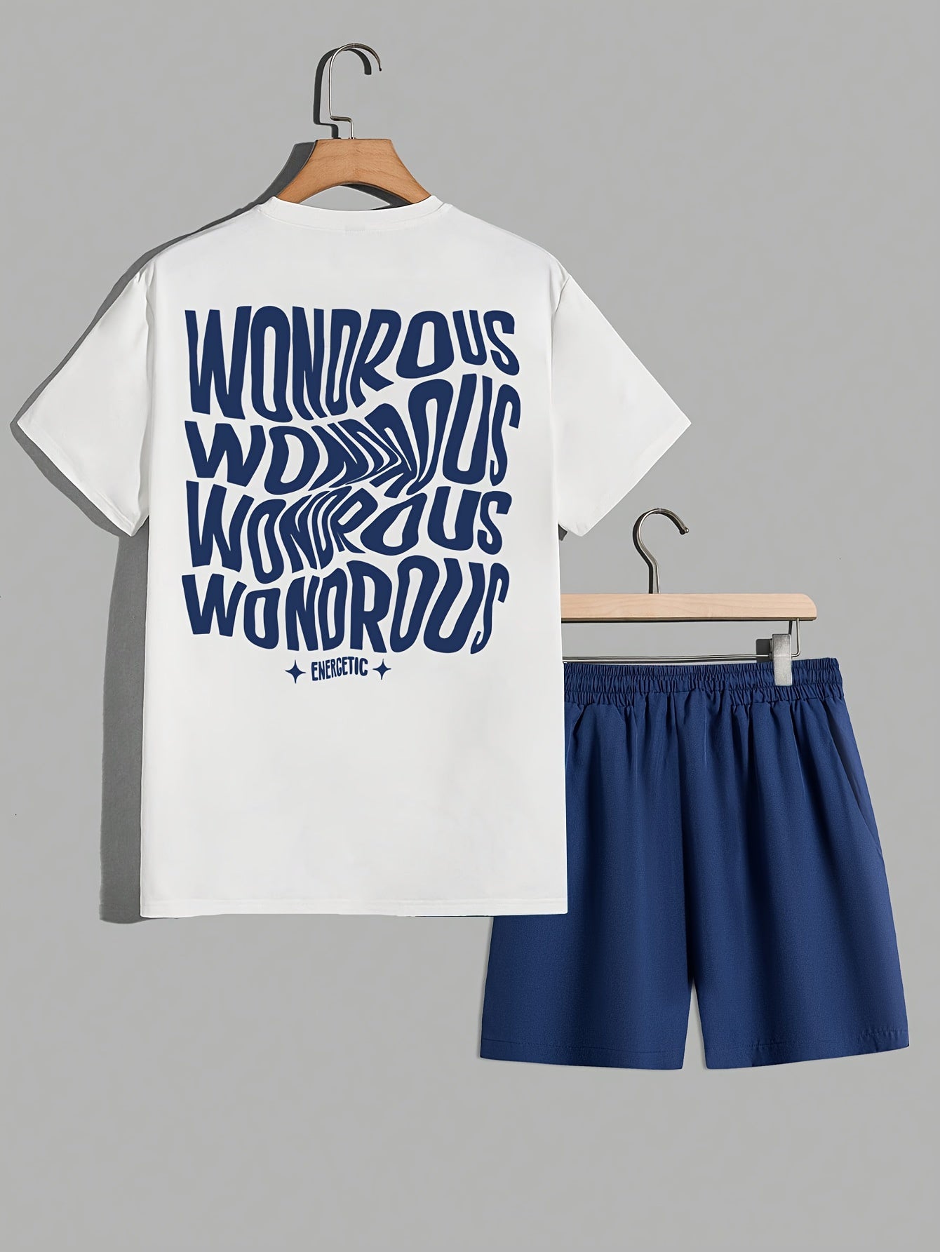 Herren Streetwear Set mit Grafik-T-Shirt und Shorts – Urbaner Look, Trendiger Style