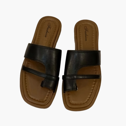 Damen Flache Casual Pantoletten – Offene Zehen, Bequeme Sommerschuhe für Alltag & Freizeit