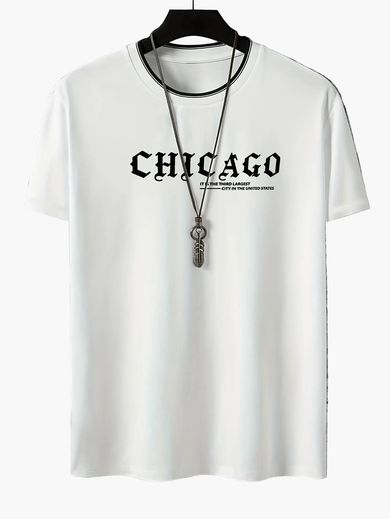 Herren T-Shirt Chicago Print Urban Streetwear Freizeitshirt