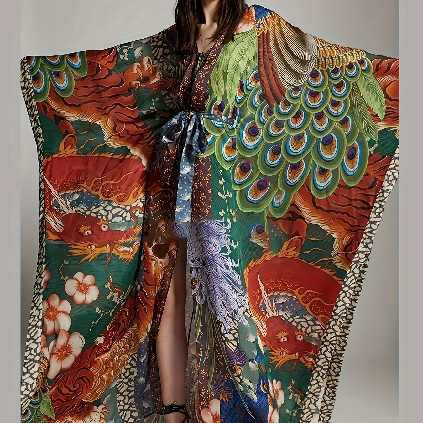Damen Kaftan Kimono Maxi-Länge – Extravaganter Boho-Look für Urlaub & Abend