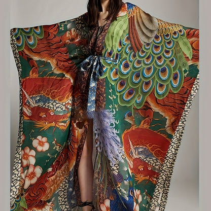 Damen Kaftan Kimono Maxi-Länge – Extravaganter Boho-Look für Urlaub & Abend
