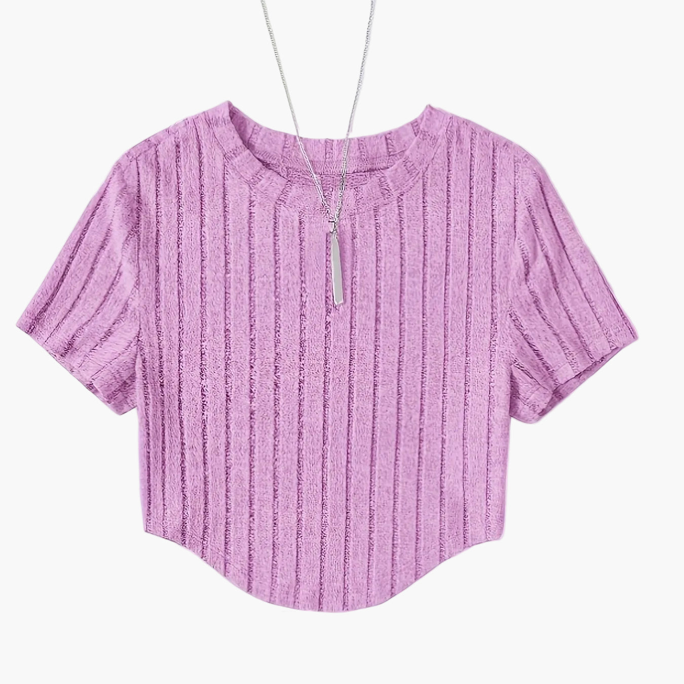 Damen Kurzarm Rippstrick Crop Top – Modisches Freizeitshirt für den Sommer