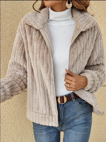 Vanessa – Damen Fleecejacke mit Reverskragen