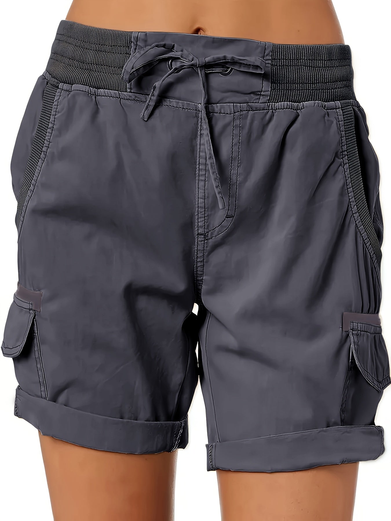 Damen Cargo-Bermuda Shorts mit Kordelzug – Bequemer Freizeit-Style für Sommer & Alltag