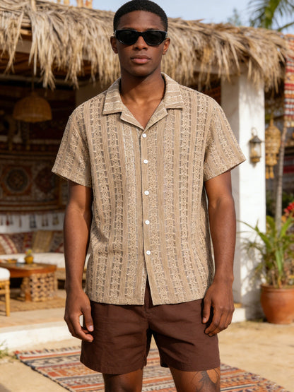 Herren Strandhemd im Boho-Stil – Lässiges Sommerhemd für Urlaub und Freizeit