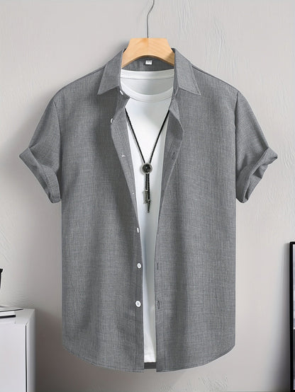 Herren Kurzarm Freizeithemd mit T-Shirt Layer-Look – Modernes Sommer Outfit für Alltag & Freizeit