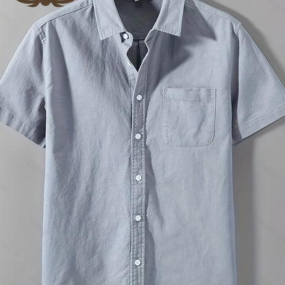 Herren Kurzarm Freizeithemd mit Brusttasche – Klassisches Button-Down Design für Büro und Alltag