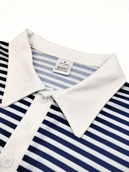 Herren Polohemd Modern Smart-Casual Streifen Design