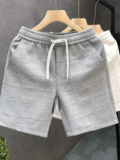 Herren Shorts mit modernem Strukturmuster – Freizeit & Sport, Komfort Fit, urbaner Look