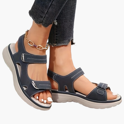 Damen Komfort-Sandalen mit Klettverschluss und Plateau – Perfekt für Alltag und Freizeit