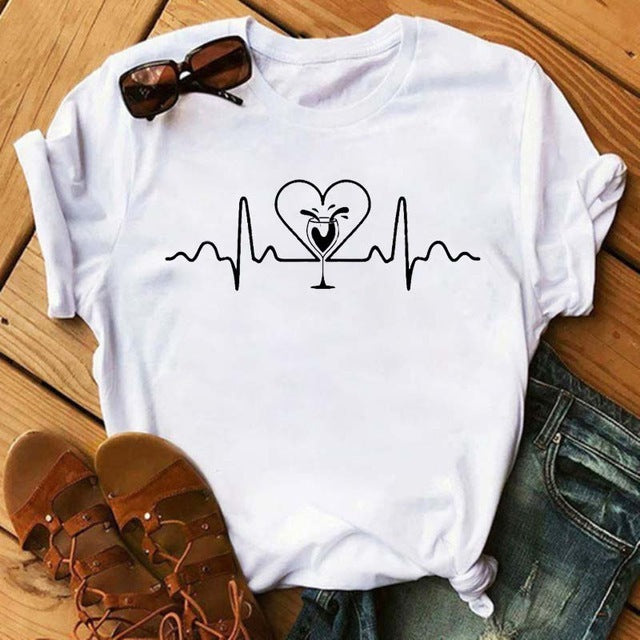 Jasmine – Kawaii T-Shirt mit Roségold-Weinglas