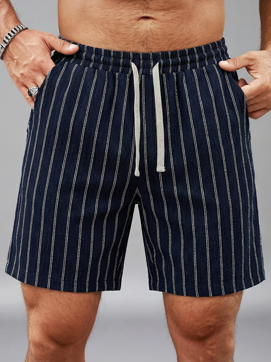 Herren Freizeithorts mit Nadelstreifen und Kordelzug – Stilvolle Sommer-Shorts für Alltag und Sport