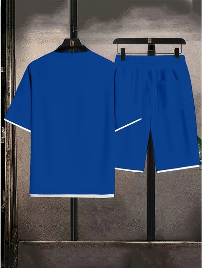Herren Sommer Freizeitset – Sportlicher Kurzarm-Anzug mit Shorts für Alltag & Freizeit